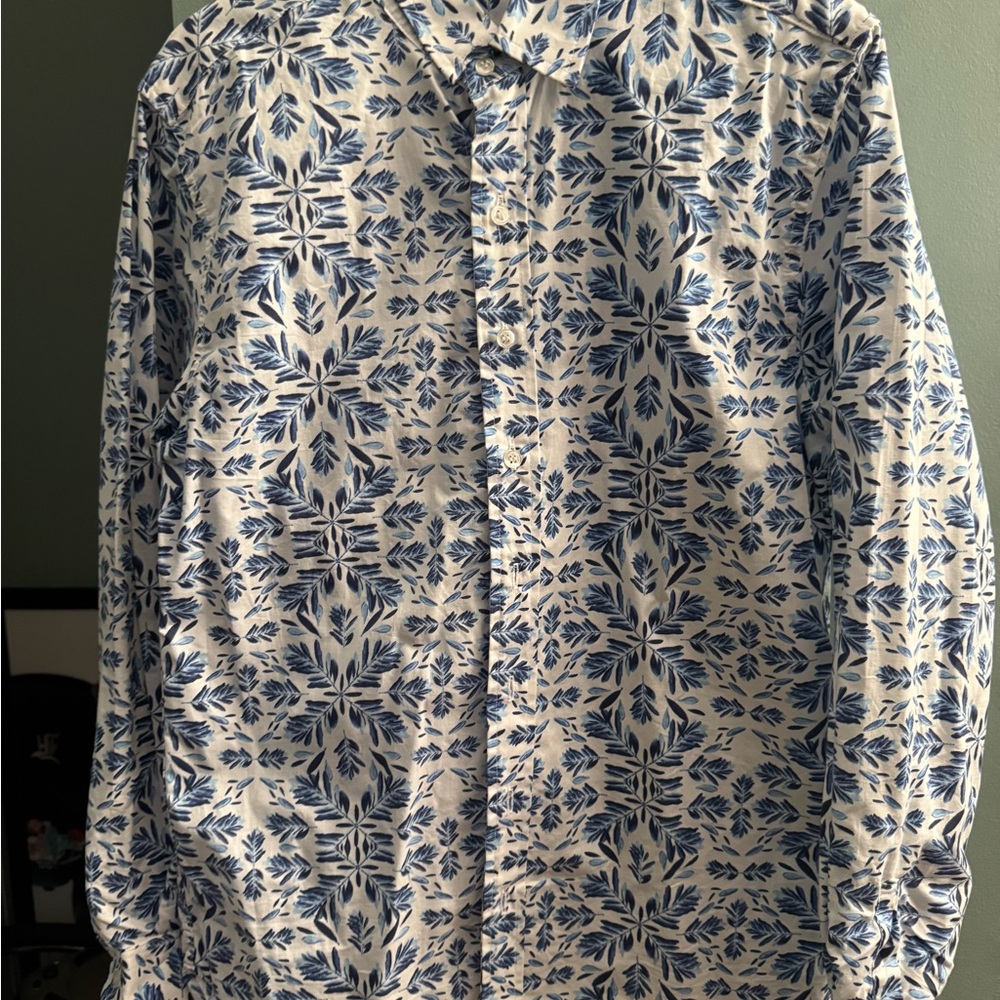 Blue and White Patterned Shirt